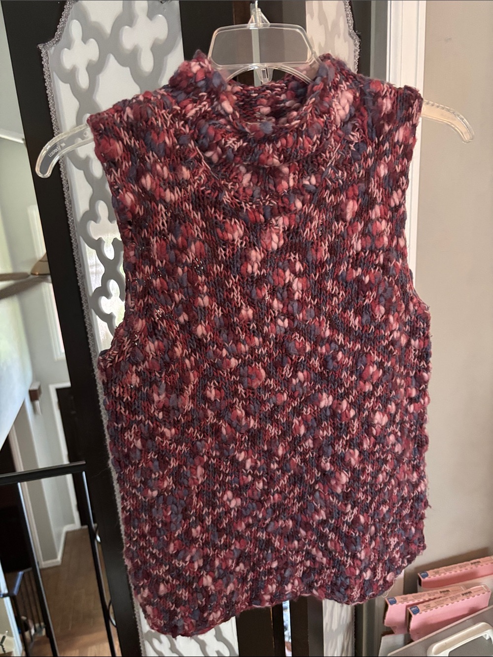 J. Jill Multitone Knit Sweater — Berry, Navy & Soft Pink
